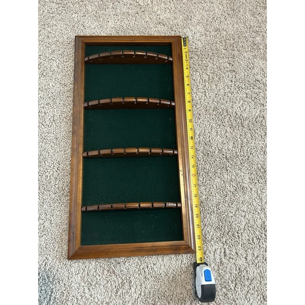 Vintage Spoon Collection Wall Hanging Display, Green Velvet‎ Background
